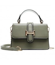 (4 Colors Available) Solid Color Classic Buckle Design High Fashion Lady Handbag/ Shoulder Bag