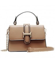 (4 Colors Available) Solid Color Classic Buckle Design High Fashion Lady Handbag/ Shoulder Bag