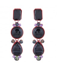 Geometric Design Drop Bohemian Style Women Fashion Earrings - Black