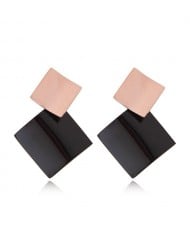 Black Square Combo Fashion Women Stainless Steel Earrings