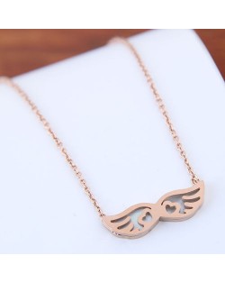 Angel Wings Pendant Cute Fashion Women Stainless Steel Necklace