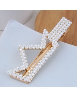 Artificial Pearl Fashion Women Hair Barrette - Crown