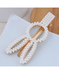 Artificial Pearl Fashion Women Hair Barrette - Rabbit