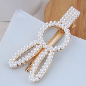 Artificial Pearl Fashion Women Hair Barrette - Rabbit