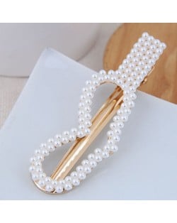 Artificial Pearl Fashion Women Hair Barrette - Heart