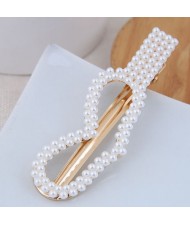 Artificial Pearl Fashion Women Hair Barrette - Heart