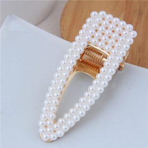 Artificial Pearl Fashion Women Hair Barrette - Plain Style