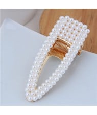 Artificial Pearl Fashion Women Hair Barrette - Plain Style