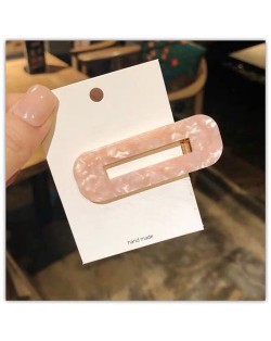 Korean Fashion Marble Texture Bar Shape Hair Barrette - Pink