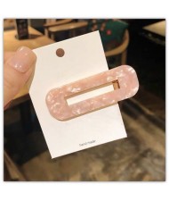 Korean Fashion Marble Texture Bar Shape Hair Barrette - Pink