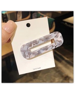 Korean Fashion Marble Texture Bar Shape Hair Barrette - Gray