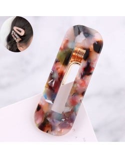 Korean Fashion Marble Texture Bar Shape Hair Barrette - Multicolor