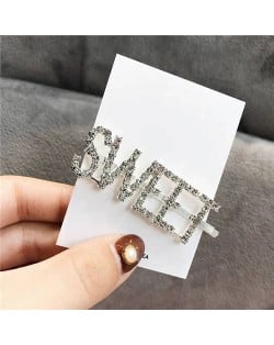 Shining Korean Fashion Alphabets Hair Clip - Sweet