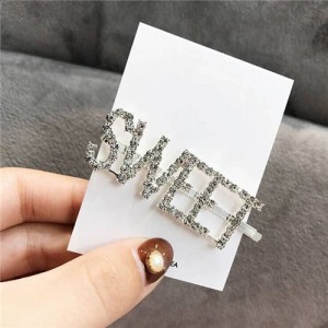Shining Korean Fashion Alphabets Hair Clip - Sweet
