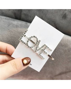 Shining Korean Fashion Alphabets Hair Clip - Love