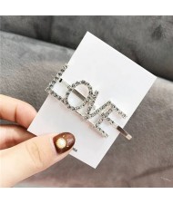 Shining Korean Fashion Alphabets Hair Clip - Love