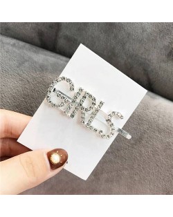 Shining Korean Fashion Alphabets Hair Clip - Girls