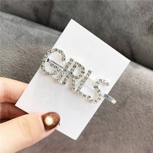 Shining Korean Fashion Alphabets Hair Clip - Girls