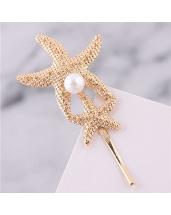 Golden Starfish Fashion Hair Clip