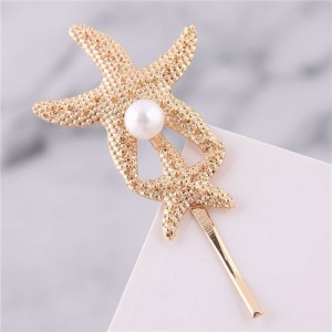 Golden Starfish Fashion Hair Clip