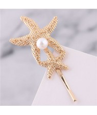 Golden Starfish Fashion Hair Clip