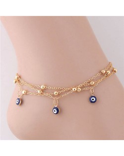 Eyeball Pendants Multi-layer Chain Design Fashion Women Anklet