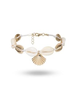 Seashell Beach Fashion Folk Style Women Anklet - Golden