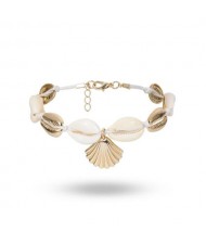 Seashell Beach Fashion Folk Style Women Anklet - Golden