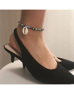 Seashell Pendant Multicolor Beads Fashion Women Anklet