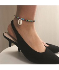 Seashell Pendant Multicolor Beads Fashion Women Anklet