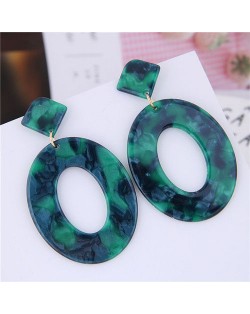 Leopard Prints Acrylic Hoop High Fashion Women Alloy Earrings - Green