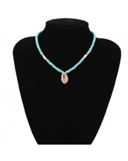 Tribe Style Colorful Seashell Turquoise Beads Chain Women Fashion Costume Necklace