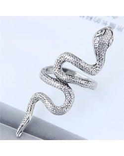 Vintage Silver Snake Design Women Fashion Ring