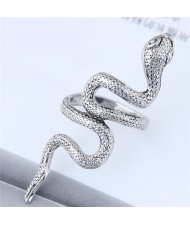 Vintage Silver Snake Design Women Fashion Ring