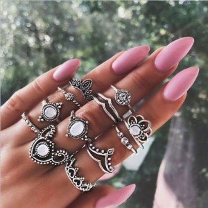 Multiple Elements Vintage Women Rings Combo
