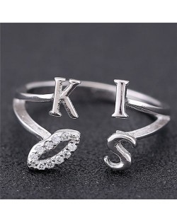 Sweet Kiss Fashion Women Ring - Silver