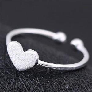 Plain Sweet Heart Design Copper Women Fashion Ring