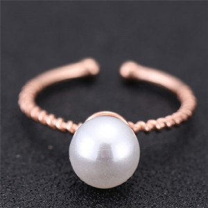 Pearl Inlaid Sweet Fashion Korean Style Women Ring