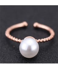Pearl Inlaid Sweet Fashion Korean Style Women Ring