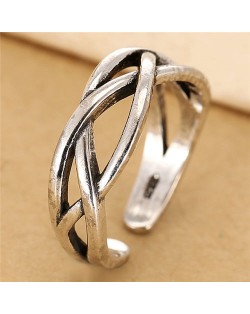 Weaving Style Vintage Fashion Open-end Design Women Ring