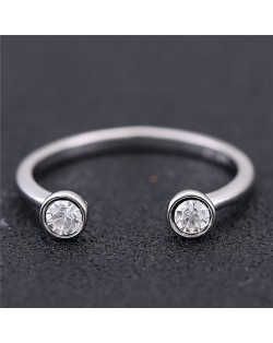 Twin Gems Inlaid Graceful Fashion Women Ring