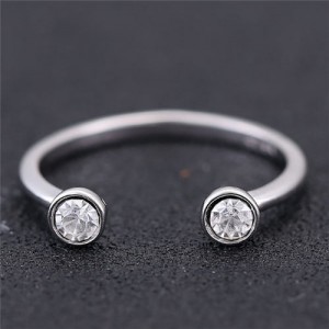 Twin Gems Inlaid Graceful Fashion Women Ring
