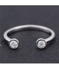 Twin Gems Inlaid Graceful Fashion Women Ring