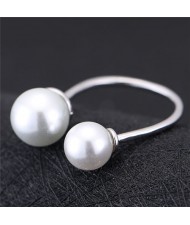 Asymmetric Pearls Embellished Women Fashion Ring
