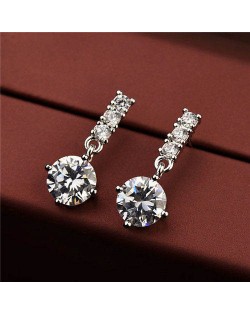 Cubic Zirconia 18k Platinum Plated Women Earrings