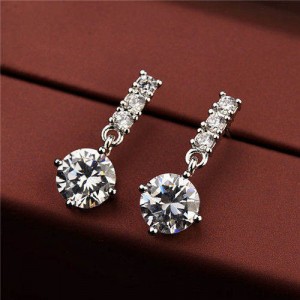 Cubic Zirconia 18k Platinum Plated Women Earrings
