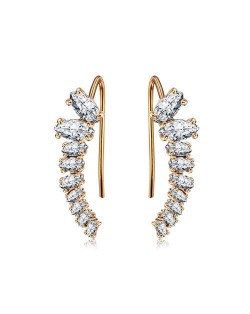 Elegant Cubic Zirconia Embellished Shining Style Earrings - 18k Rose Gold Plated