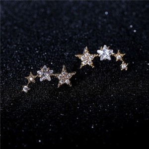 Graceful Stars Array Cubic Zirconia Earring - 18k Rose Gold Plated