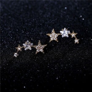 Graceful Stars Array Cubic Zirconia Earring - 18k Rose Gold Plated