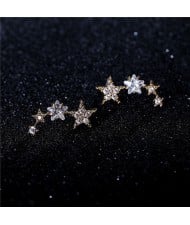 Graceful Stars Array Cubic Zirconia Earring - 18k Rose Gold Plated